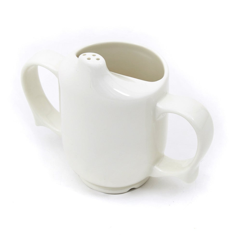 The White Wade Dignity Two Handled Feeder Cup with the Pierced Spout