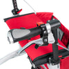 Close up of the grips and brakes of the Trionic Rollator Walker 9 - Red