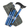 The image shows the navy walking stick with bamburg bag