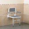 Wall-Mounted-Shower-Seat-with-Back-and-Arms White and grey
