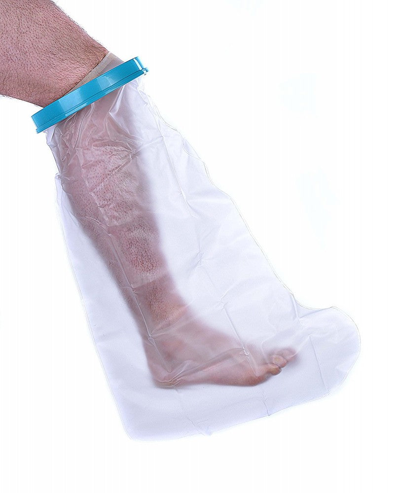 image shows short leg waterproof cast and bandage protector