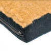 A close up of the zip on a 100% Wool Pile Cushion