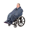 A man in a wheelchair using the Wheelchair Mac Without Sleeves