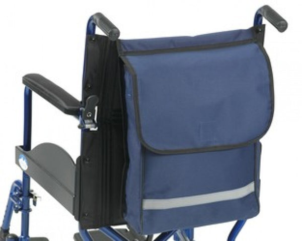 The image shows the navy Wheelchair / Scooter / Powerchair Seat Bag for mobility aids