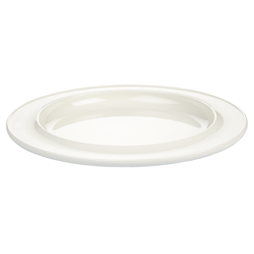 A side view of the white Dementia Friendly Plate