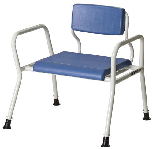 the image shows the bariatric shower bench and bedside commode